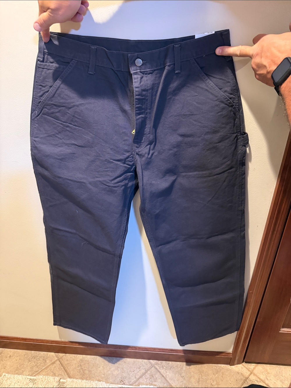 Carhartt Navy Washed Duck Work Dungaree Pants